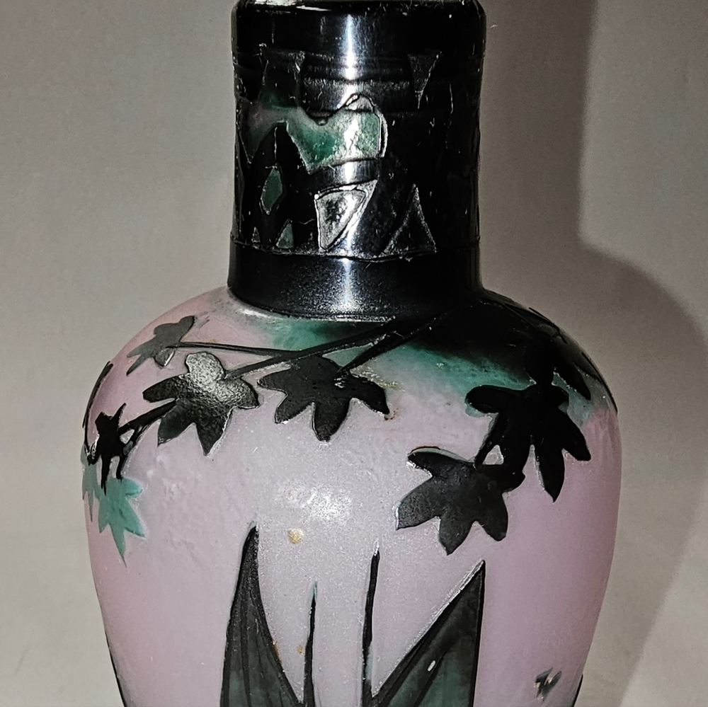 Cameo Cut Art Glass Vase